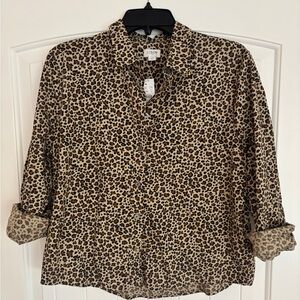 J. Crew Animal Print Button-Up Shirt